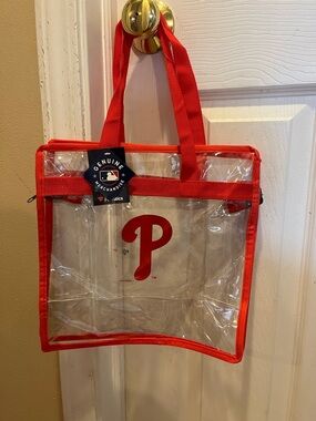NWT- MLB Philadelphia Phillies Clear Tote Bag with Red Trim